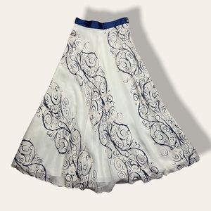 Vintage Silk Cache Midi Skirt